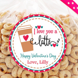 I love you a latte Valentine sticker for school exchange
