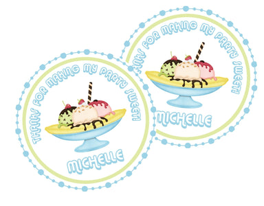 Ice Cream Birthday Party Stickers