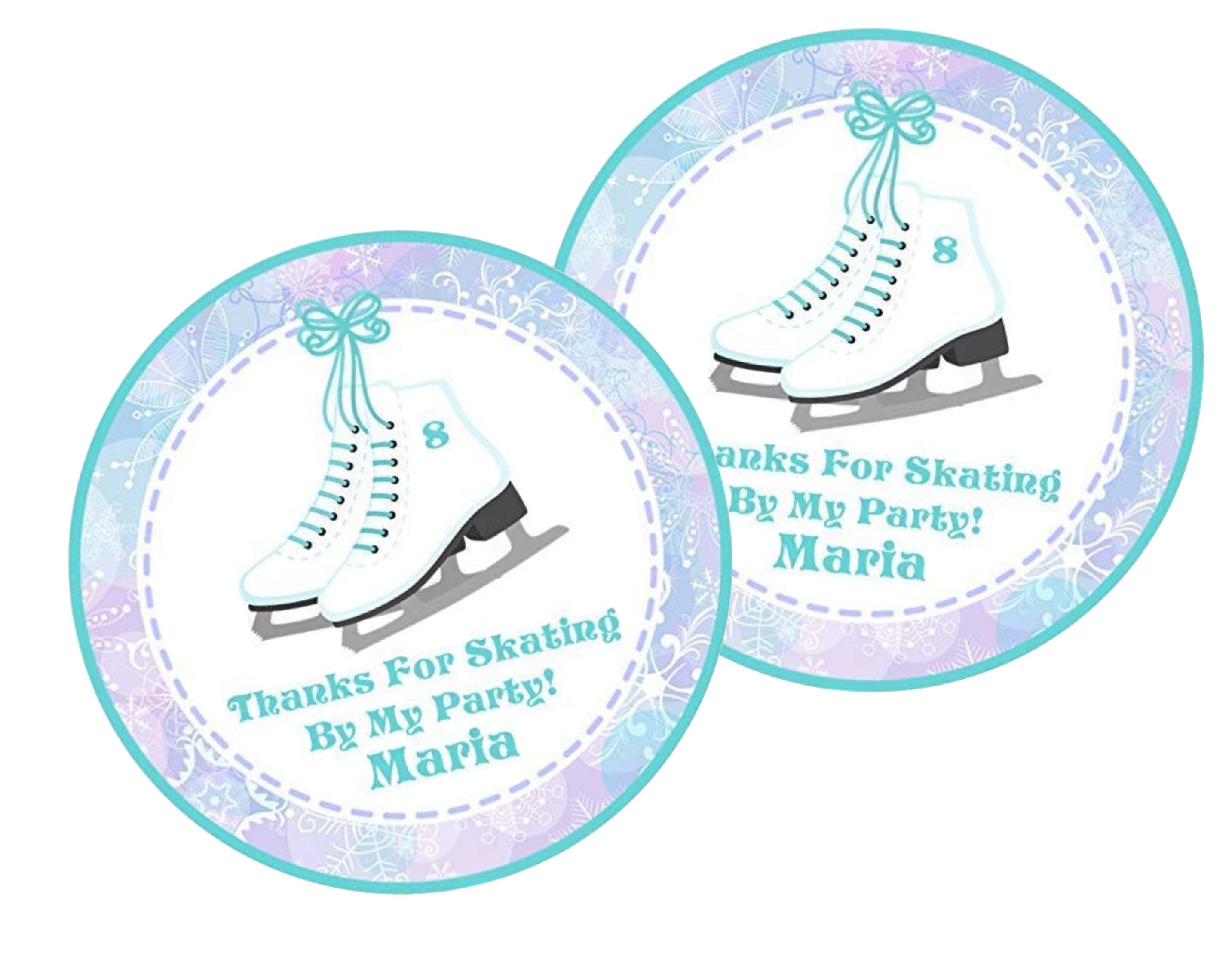 Ice Skating Birthday Party Stickers