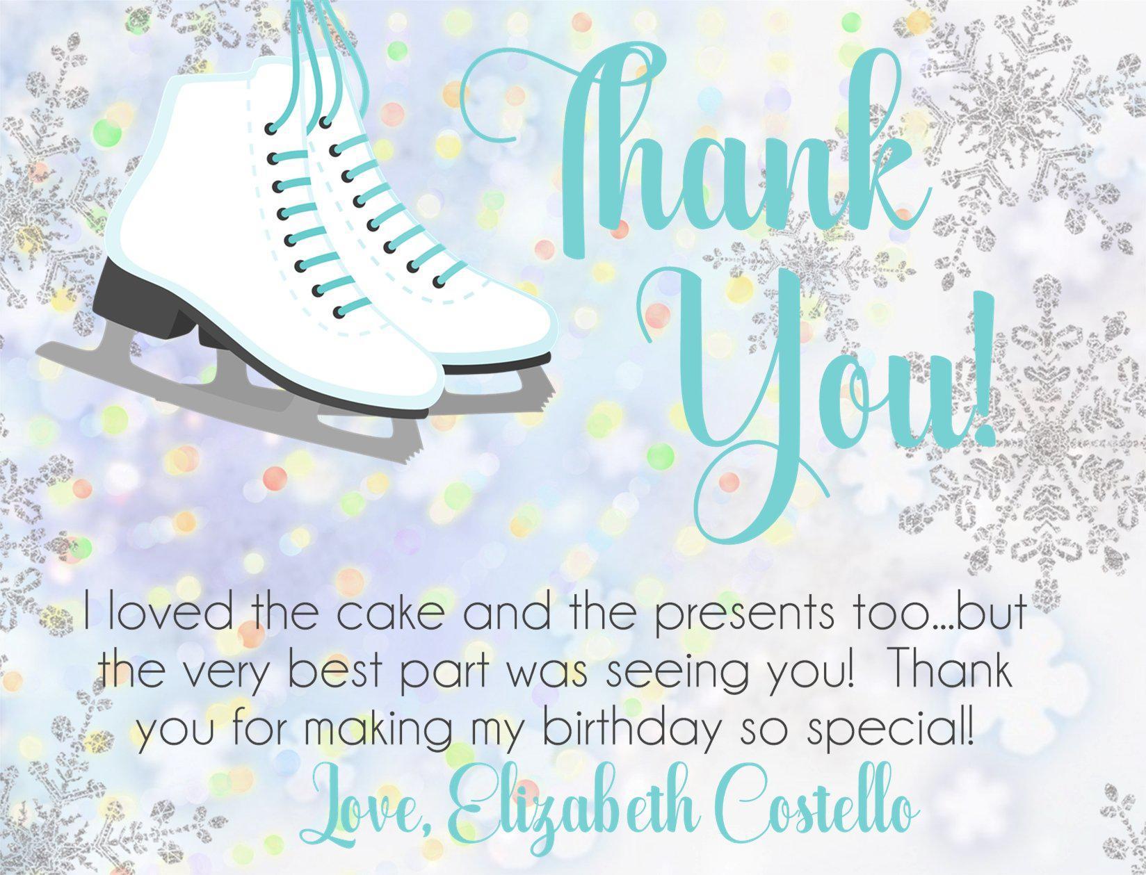 Ice Skating Birthday Thank You Cards