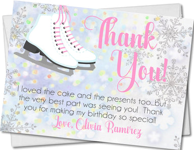 Ice Skating Birthday Thank You Cards