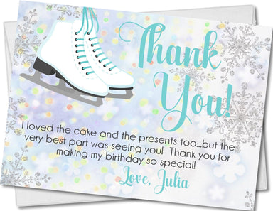 Ice Skating Birthday Thank You Cards