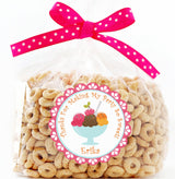 Ice cream theme thank-you sticker with child’s name