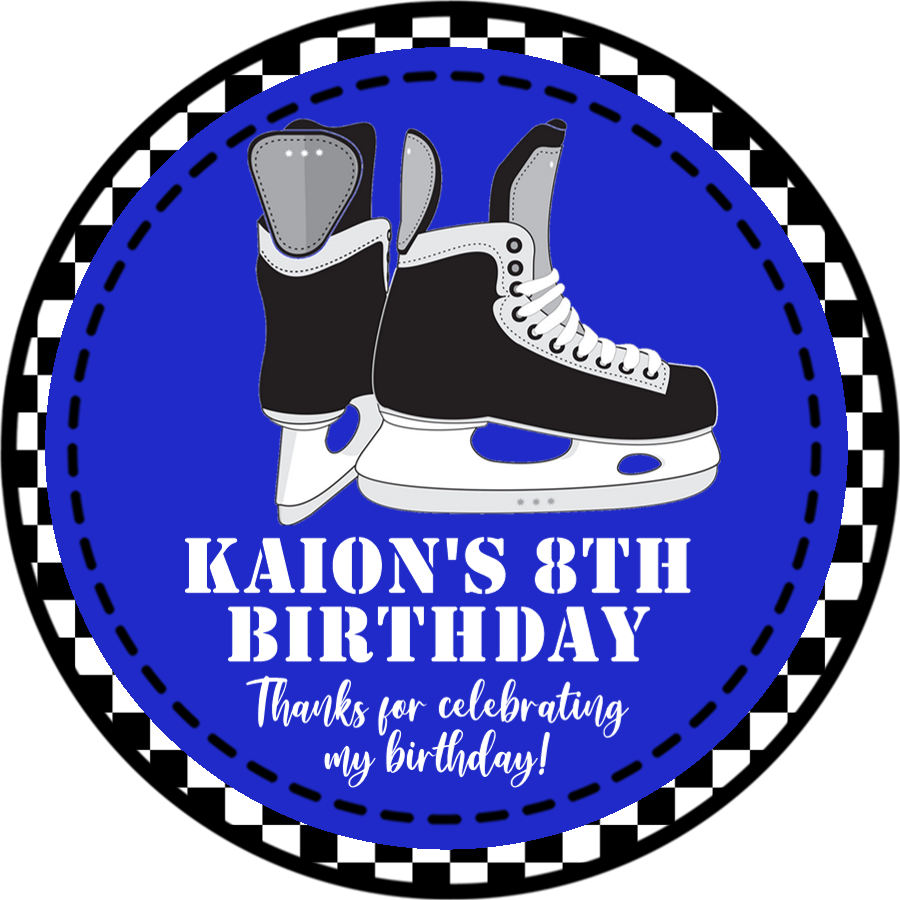 Ice hockey thank you sticker birthday