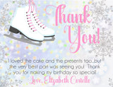 Ice skating birthday thank you cards