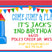 Inflatable birthday party invitation with bright colors and personalized party details