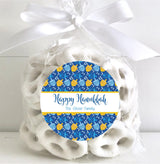 Jewish holiday stickers featuring festive dreidel illustrations