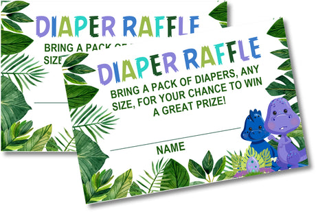 Jungle Dinosaur Baby Shower Diaper Raffle Instant PDF
