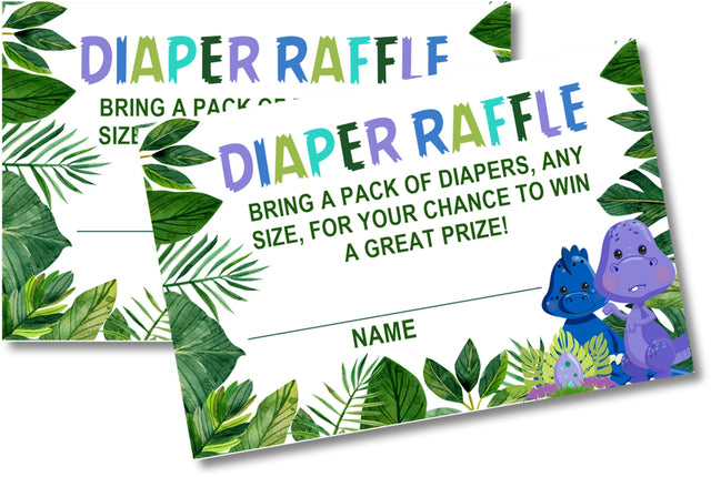 Jungle Dinosaur Baby Shower Diaper Raffle Instant PDF