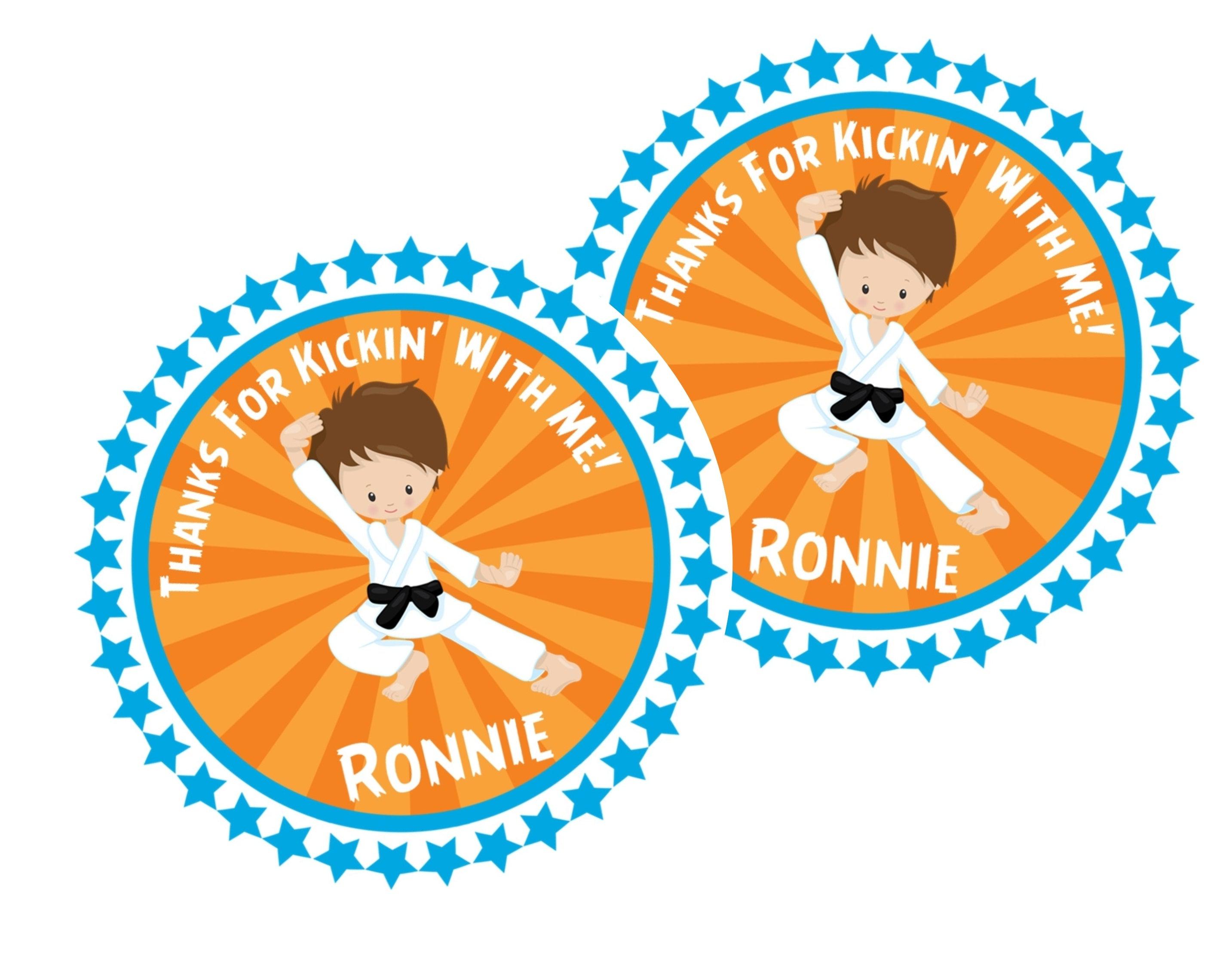 Karate Birthday Party Stickers