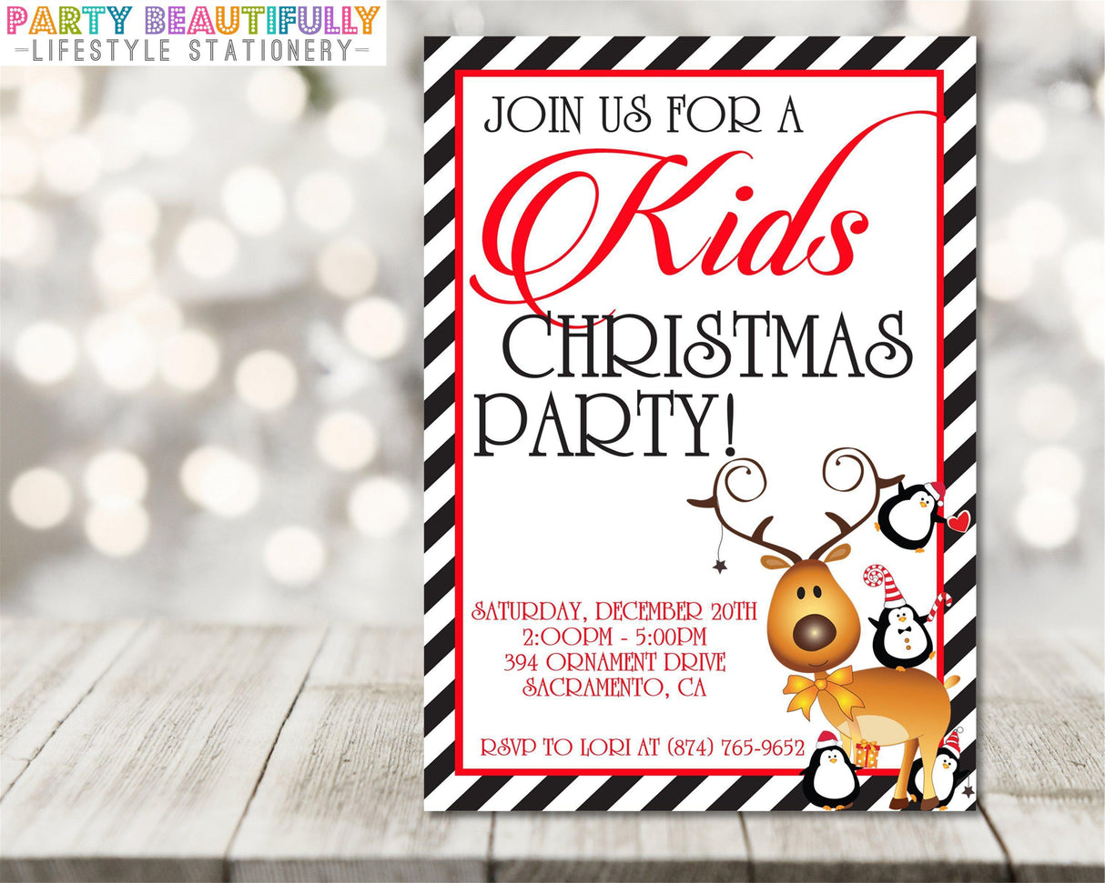 Kids Christmas Party Invitations