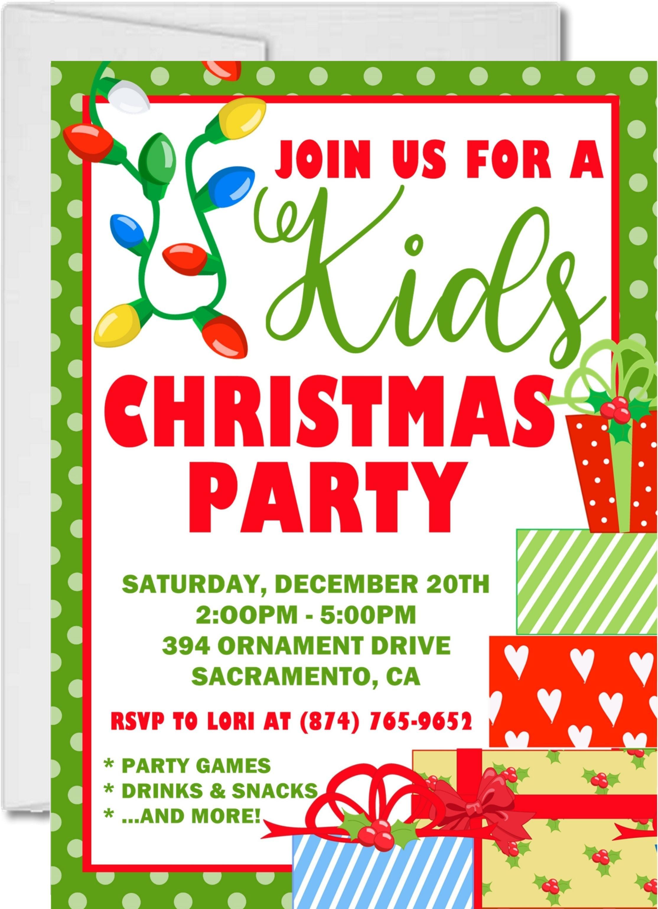 Kids Christmas Party Invitations