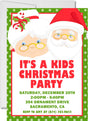 Kids Santa & Mrs. Claus Christmas Party Invitations