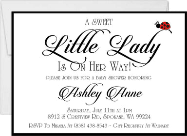 Ladybug Baby Shower Invitations