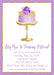 Lavender And Gold Cake Birthday Party Invitations