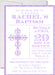 Lavender And White Baptism Invitations