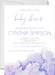 Lavender Watercolor Baby Shower Invitations