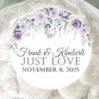 Lavender and sage floral wedding stickers personalized