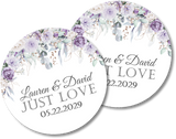 Lavender floral wedding sticker