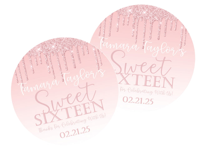 Light pink Sweet 16 sticker