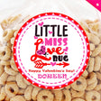 Little Miss Love Bug Valentine sticker with ladybug