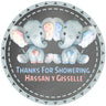 Little peanut twin baby shower favor labels with elephant design