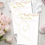 Little star baby name race printable game PDF