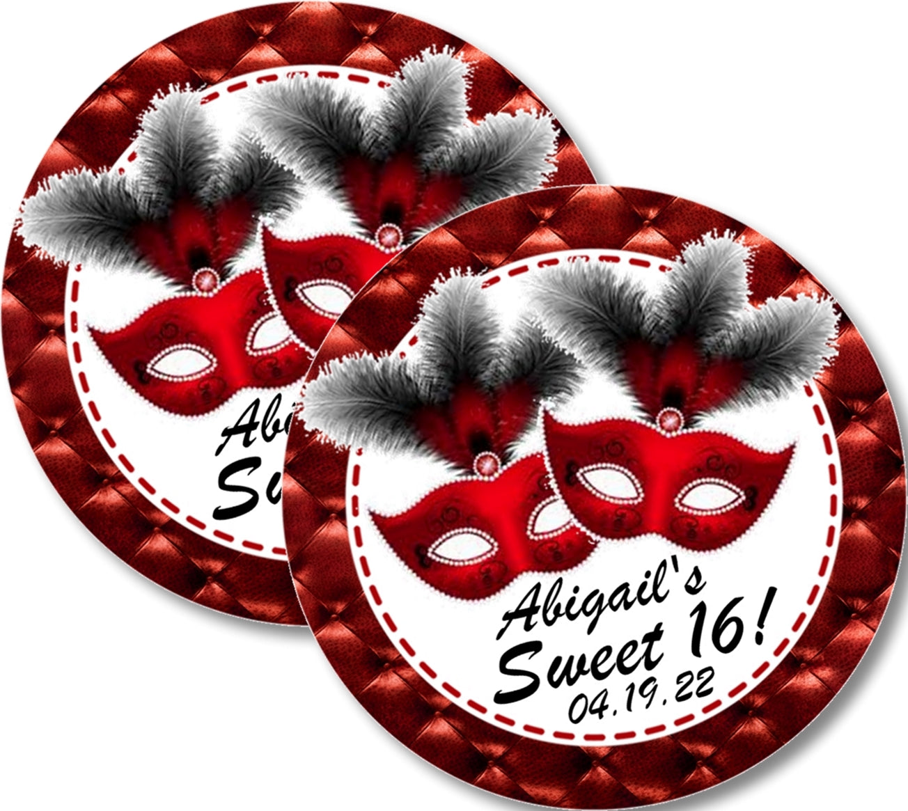 Red And Black Masquerade Party Stickers