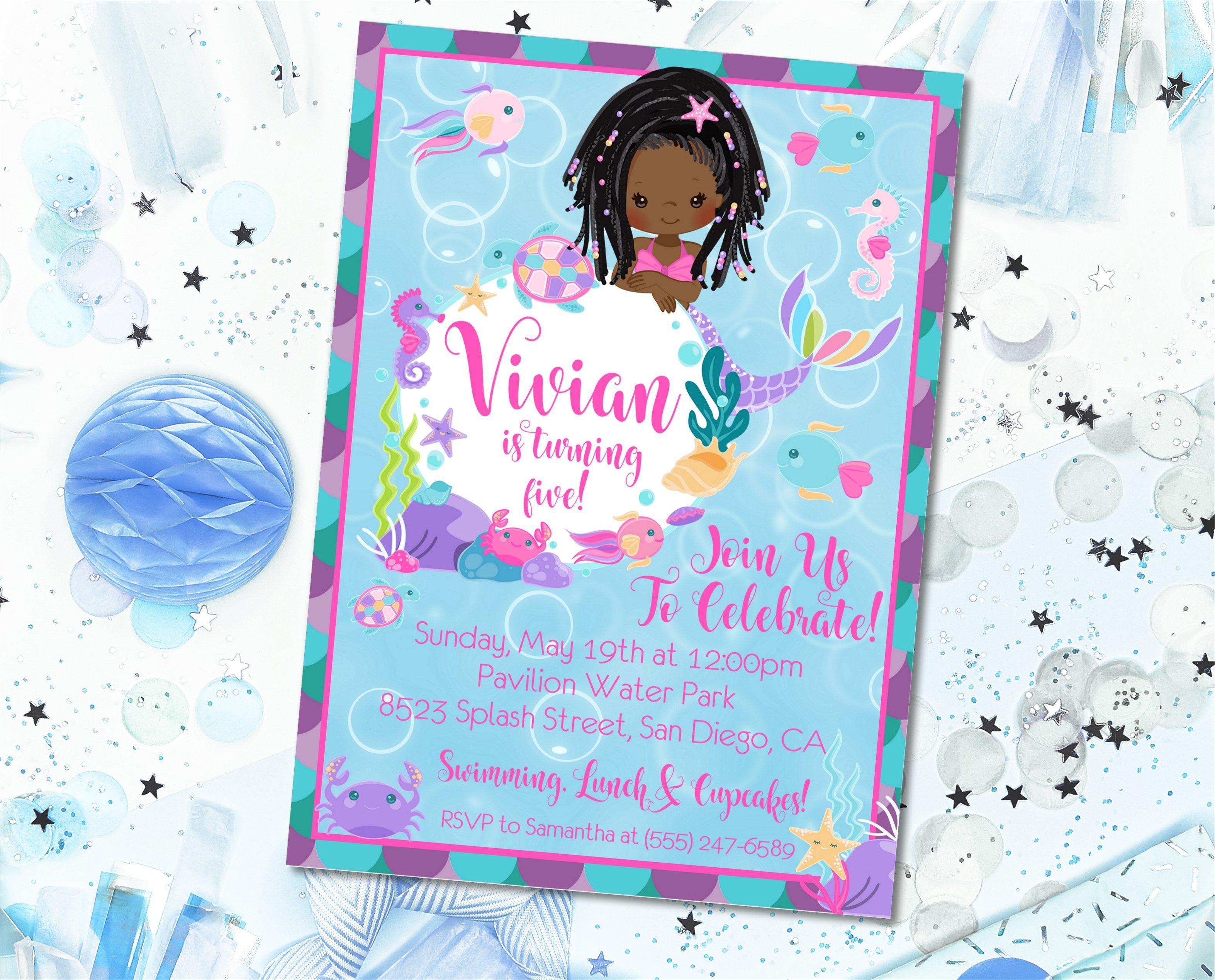 Mermaid Birthday Party Invitations