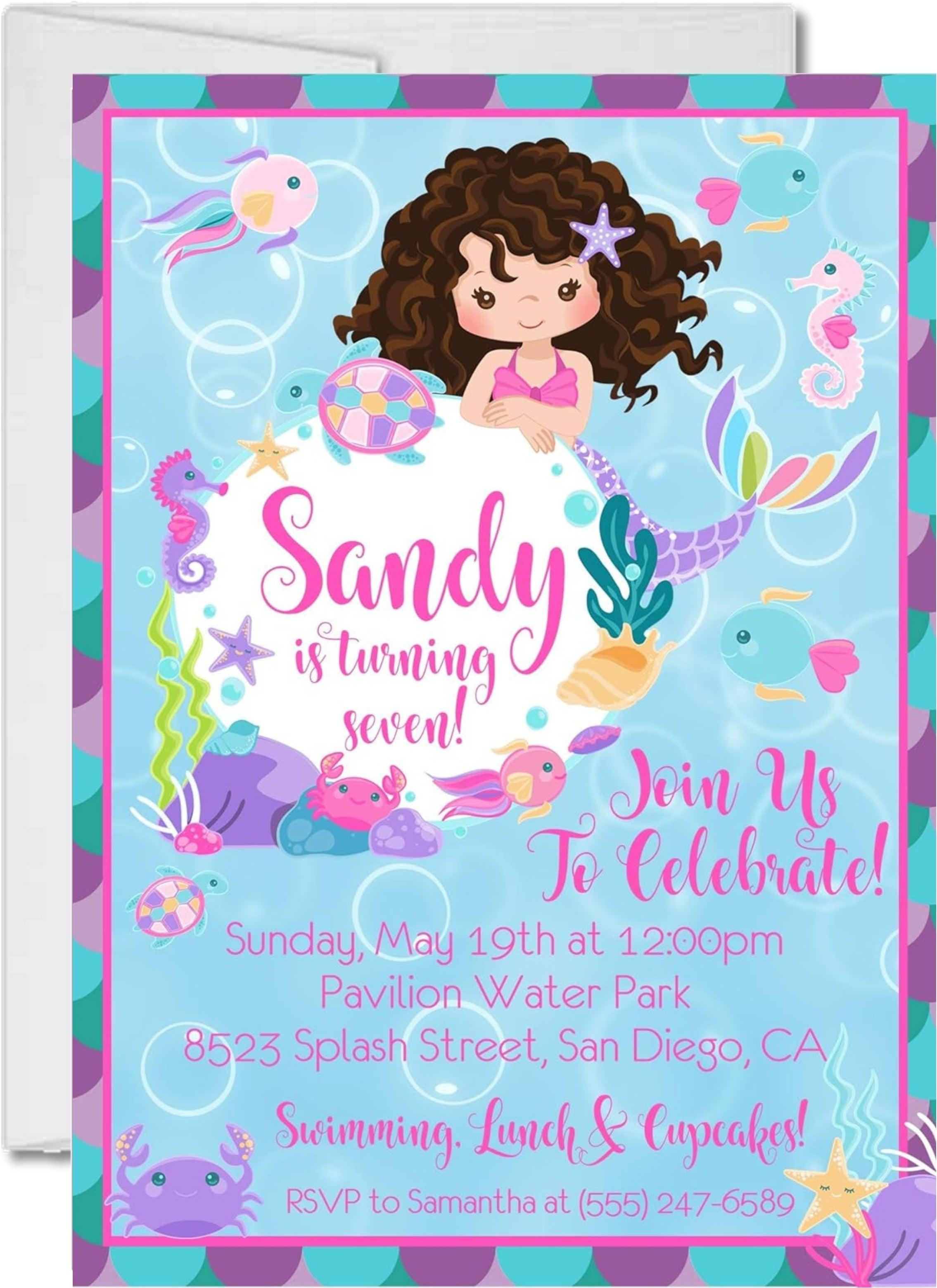 Mermaid Birthday Party Invitations