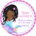 Mermaid birthday sticker with custom name age and character