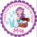 Mermaid party favor sticker with treasure chest and underwater design