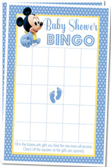 Mickey Mouse Baby Shower Bingo Cards