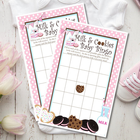 Milk & Cookies Baby Shower Bingo Cards