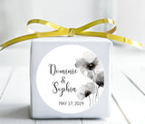 Minimalist black floral wedding sticker