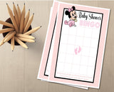 Minnie Mouse Baby Shower Bingo Cards