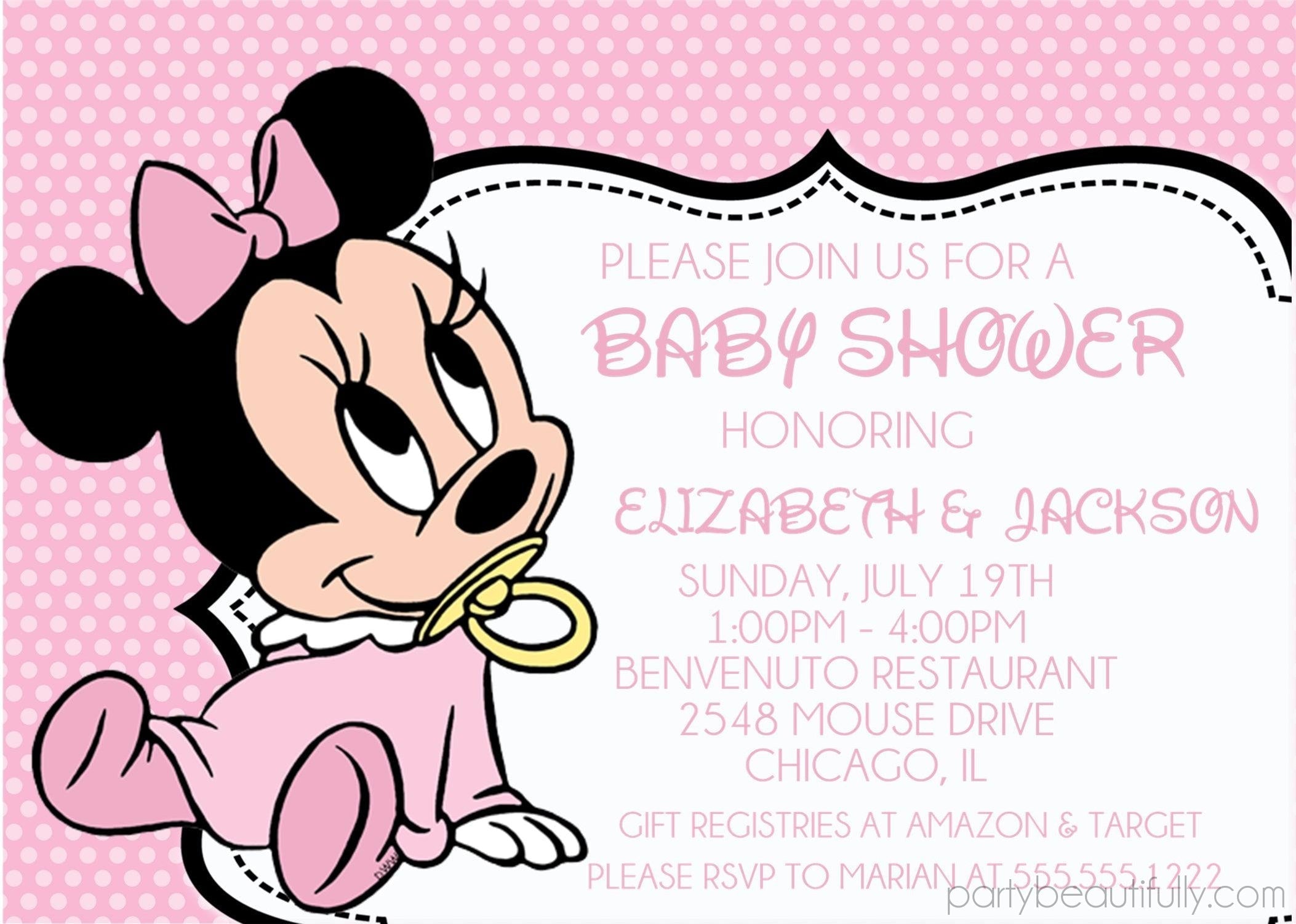 Minnie Mouse Baby Shower Invitations