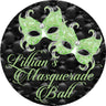 Mint green masquerade party sticker favor labels