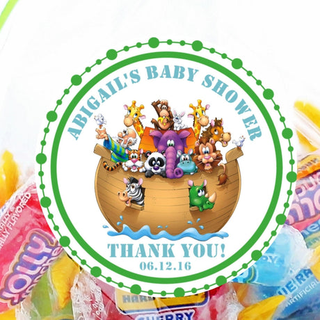 Modern Noah’s Ark baby shower sticker