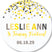 Modern birthday party favor sticker with confetti design and bold text