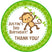 Monkey birthday sticker green jungle design