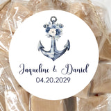 Nautical anchor wedding sticker label