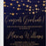 Navy and gold bistro lights graduation party invitation with customizable graduation year