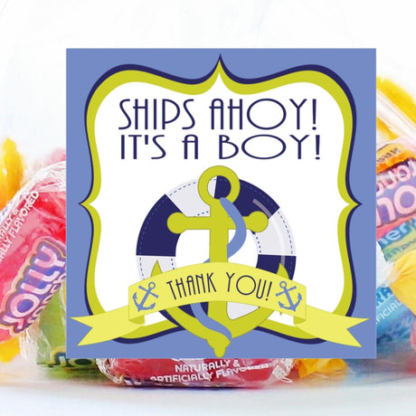 Ships Ahoy It’s a Boy favor label