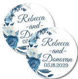 Navy white wedding sticker labels