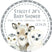Neutral arctic animals baby shower sticker with winter woodland animals