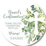 Neutral green confiramation sticker favor label