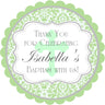 Neutral mint green baptism christening sticker label