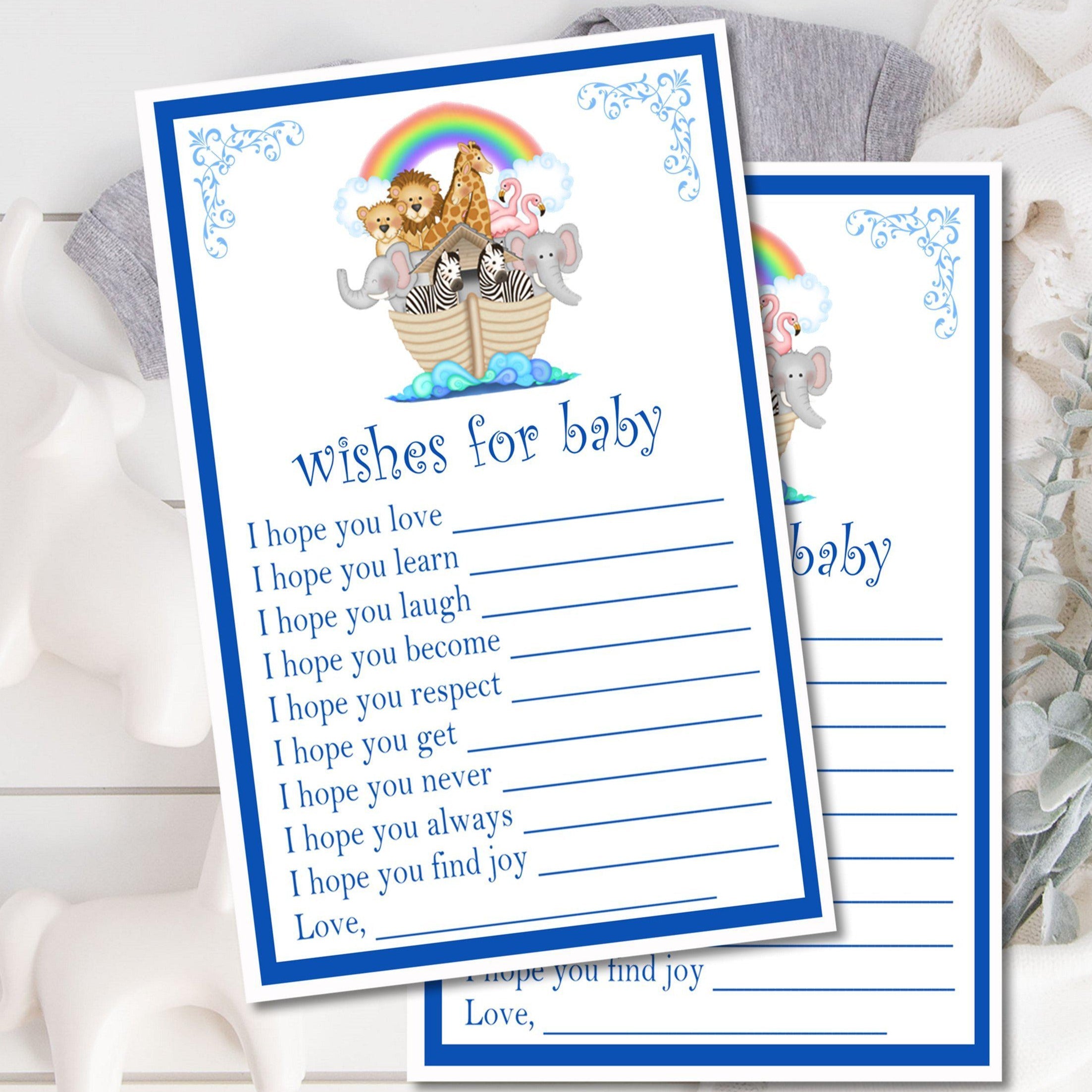 Noah's Ark Baby Shower Wish Cards