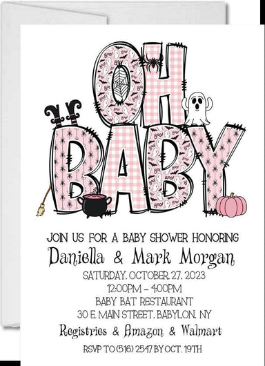 Oh Baby Halloween Baby Shower Invitations